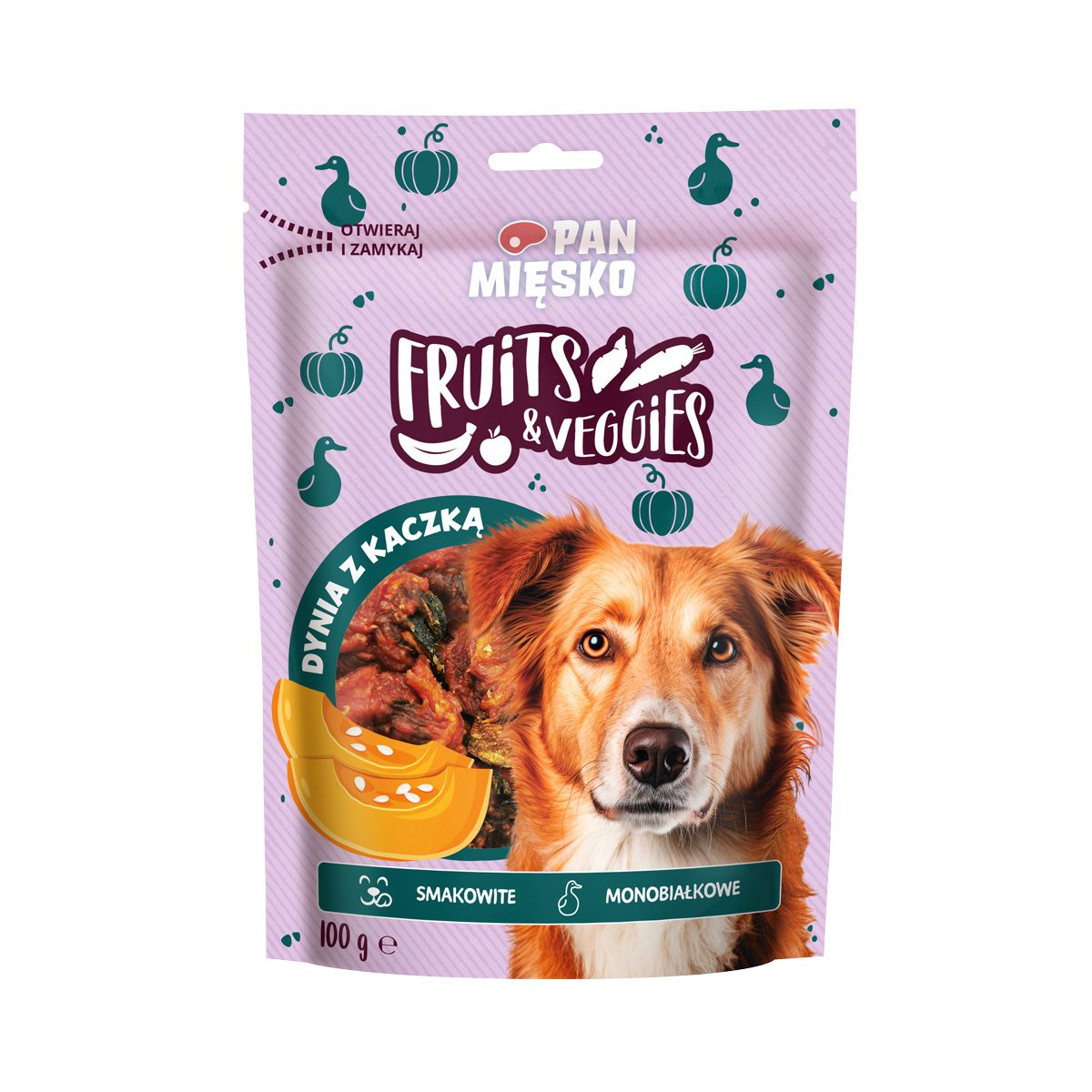 Pan Mięsko Fruits & Veggies Bundeva s patkom – poslastica za pse (100 g)