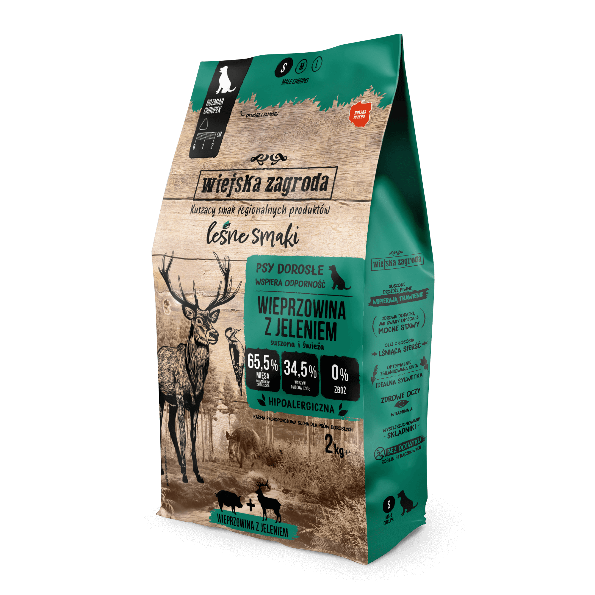 Wiejska Zagroda Forest Flavours Svinjetina s jelenom – suha hrana za pse (2 kg)
