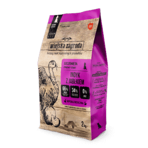 Wiejska Zagroda Puretina s jabukom – suha hrana za štence (2 kg)