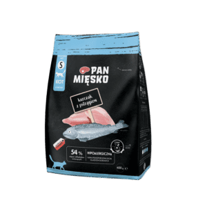 Pan Mięsko Piletina s pastrvom – suha hrana za mačke (400 g)