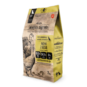 Wiejska Zagroda Puretina s guskom – suha hrana za pse (M granule, 2 kg)